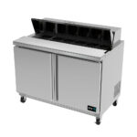 Mesa Refrigerada de Preparacion de Sandwiches y Ensaladas 2 Puertas 122 cm APTS-48-12 ASBER
