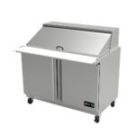 Mesa Refrigerada Megatop de Preparacion de Sandwiches y Ensaladas 2 Puertas 121 cm APTM-48-18 ASBER