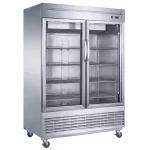 Congelador Industrial Vertical en Acero Inox. 2 Puertas de Cristal 47 Pies UR-54F-2G MIGSA
