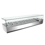 Vitrina Refrigerada Horizontal para Ensaladas y Pizza 8 Insertos 180 cm RT-1800L MIGSA