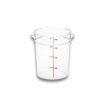 Recipiente redondo de Policarbonato graduado, capacidad de 4 qt. REPORE-4 CALEDONIA