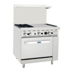 Estufa 2 quem, 1 pl "der" y 1 horno: 0.9 m AGR-2B24GR-36 COOK RITE