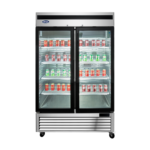 Refrigerador vert, 2 pt cristal MCF8707GR ATOSA