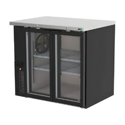 Refrigerador Contra Barra Vinil Negro Slim Line Puerta de Cristal ABBC-24-48-G ASBER