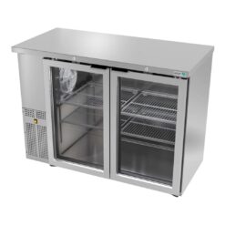 Refrigerador Contra Barra Acero Inoxidable Slim Line Puerta de Cristal ABBC-24-48-SG ASBER