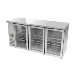 Refrigerador Contra Barra Acero Inoxidable Slim Line Puerta de Cristal ABBC-24-72-SG ASBER