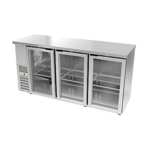 Refrigerador Contra Barra Acero Inoxidable Slim Line Puerta de Cristal ABBC-24-72-SG ASBER