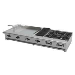 Estufa Múltiple Sobre Mesa 4 Quemadores, Plancha, Asador, Gratinador Freidora AM-72 ASBER