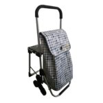 Carrito de compras Multifunción con Silla 3 Ruedas TROL-520AS3R-GRIS NOVAL