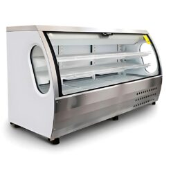 Vitrina 2 m C. Curvo, entrepaños y cuerpo en A. Inox RHNVCT-2000-EAIX MASSER