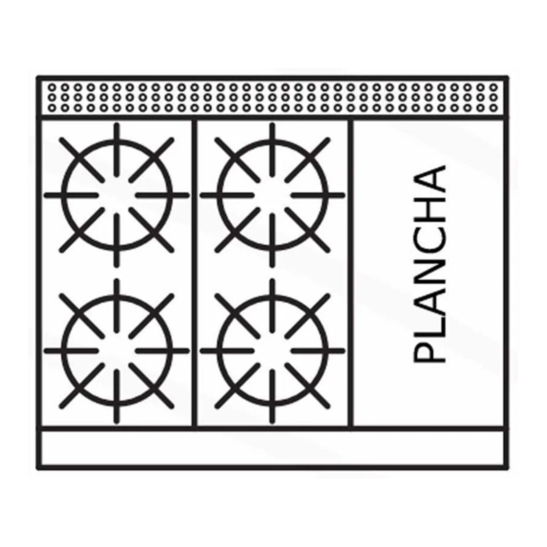 Estufa Modular Triple EM3/2Q+1P INTERNATIONAL - Imagen 2