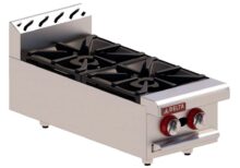Parrilla 2 Quemadores Abiertos 12" Acero Inox y Aluminizado 1-2-V MIX DELTA