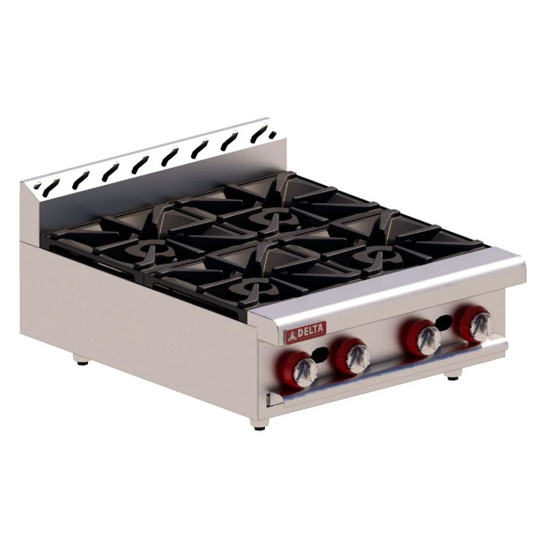 Parrilla 4 Quemadores Abiertos 24" Acero Inox y Aluminizado 2-4 MIX DELTA