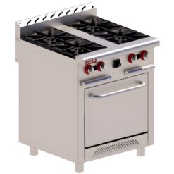 Estufa 4 Quemadores 28" Acero Inox y Aluminizado H-4 MIX DELTA