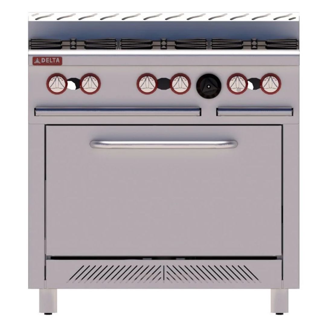 Estufa 6 Quemadores 36" Acero Inox y Aluminizado H-6 MIX DELTA - Imagen 2