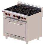 Estufa 6 Quemadores 36" Acero Inox y Aluminizado H-6 MIX DELTA