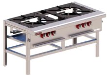 Estufón Doble 2 Quemadores Triple Acero Inox IE-2 TOP DELTA