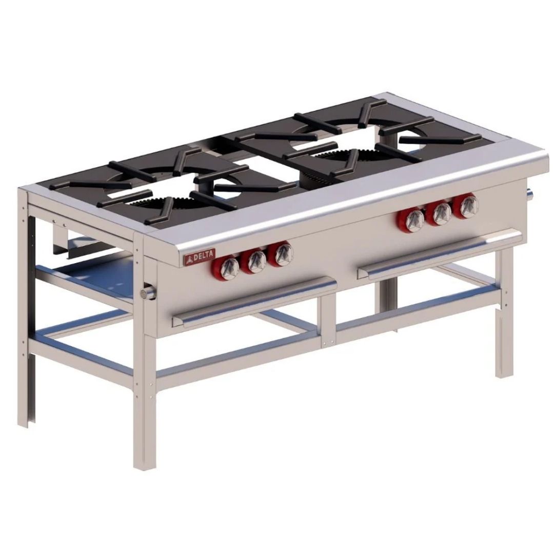 Estufón Doble 2 Quemadores Triple Acero Inox IE-2 TOP DELTA