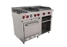 Estufa de 4 Quemadores + Plancha + Gratinador H4-C-GA TOP DELTA